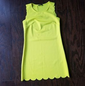 FLASH SALE SHEIN Yellow Scalloped Edge Dress